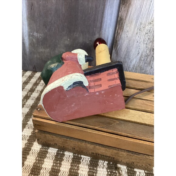 Country Santa & Chimney Christmas Candlesticks Accent Lamp Night Light Set - Picture 11 of 16